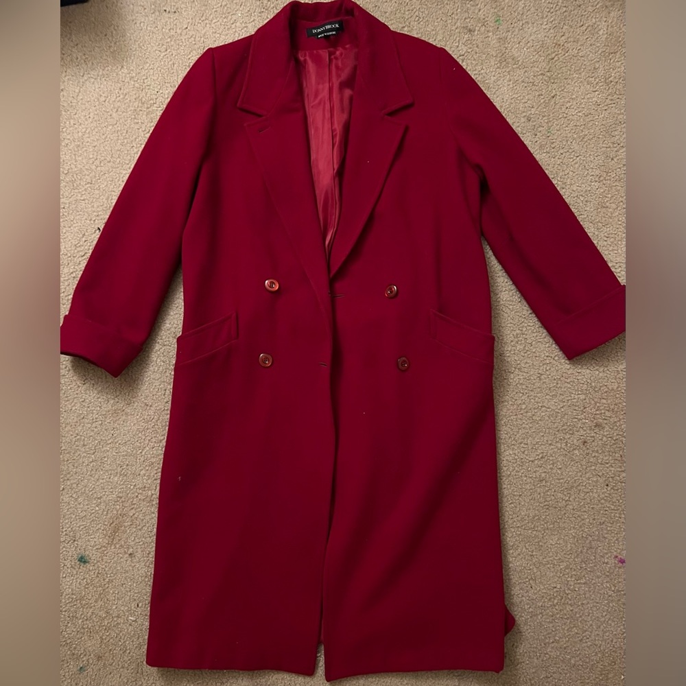 Doonybrook red overcoat size 14